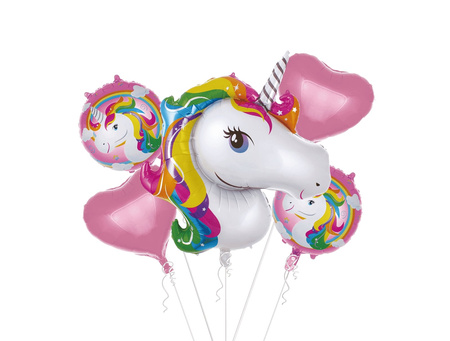 Foil balloons. Birthday set. Unicorn, 6 el.