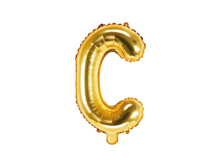 Foil balloon letter C, 35cm, gold