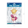 Set von rosa Luftballons mit Krone 6pcs