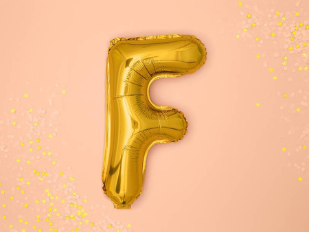 Foil balloon Letter F, 35cm, Gold