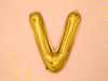 Foil balloon Letter V 35cm, Gold