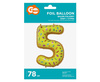 Folienballon, Zahl 5, Keks 78cm
