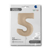 Folienballon Nummer 5, Satin Creme 102cm Grabo