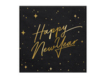 Happy New Year Servietten, schwarz, 33cm, 20 Stück.