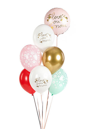 Love you mom latex balloons Mother's Day, flowers 30 cm, 50 pcs