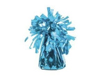The weight to balloons, foil, blue