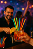 Reusable straws, assorted colors, 9mm, 240mm, 250pcs