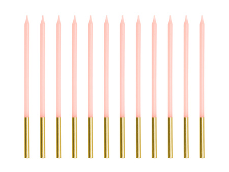 Smooth Birthday Candles – Pink, 14 cm, Set of 12