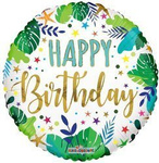 Eco balloon Foil round Jungle, Happy Birthday, 46 cm