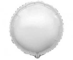 Foil Balloon, round, silver, 46cm