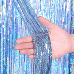 Party Curtain, Blue Holographic, 100x200 cm