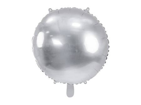 Round foil balloon, silver, 80 cm.