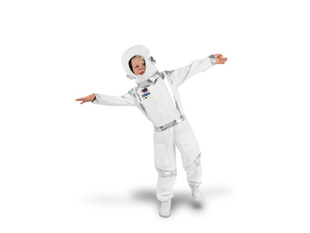 Astronaut Costume, White, Size 116-128 cm