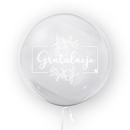 Transparent balloon with print congratulations, 45cm