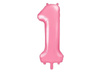 The number 1 Foil balloon, 86cm pink