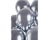 Latexballons, Silber Chrom, 33 cm, 50 Stück