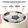 Football cake topper edible wafer round 20 cm premium, vegan, gluten-free, cut