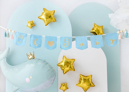 Foil balloon Whale, 93x60 cm, blue