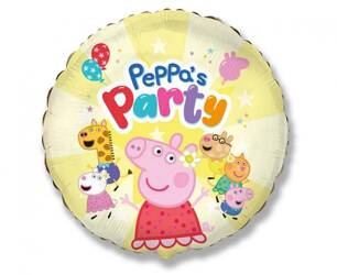 Folienballon, Rund, Peppa-Schwein, Peppa's Party, 48 cm