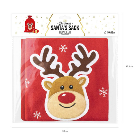 Festive Bag for Gifts Reindeer, 50x80 cm