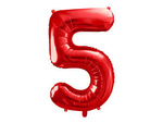 Folienballon Ziffer 5 rot, 86cm