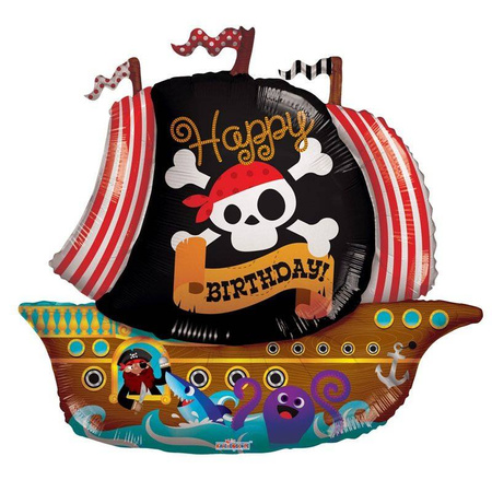 Balloon Foil Birthday Pirate Ship, 92 cm