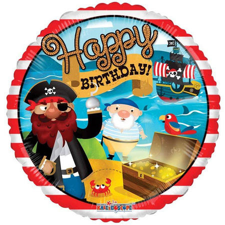 Happy Birthday Pirates foil balloon, 46 cm