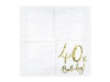 Napkins '40th Birthday' for 40th birthday, white, 33x33cm (1 pack / 20 pcs.)