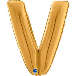 Folienballon Buchstabe V, 66 cm, Gold