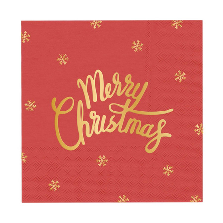 Merry Christmas red napkins 33x33cm 10 pcs