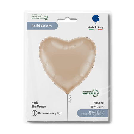 Folienballon Herz Californian Gold 45 cm