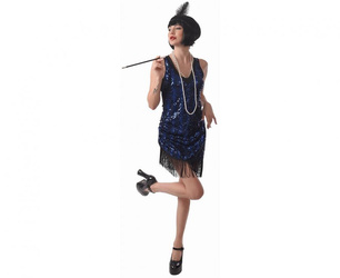 Dazzling Sequin Retro 1920s Dress with Headband - Size M