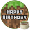 Minecraft cake topper edible wafer round 20 cm premium 0.6mm, 1pc.