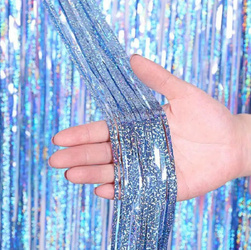 Party Curtain, Blue Holographic, 100x200 cm