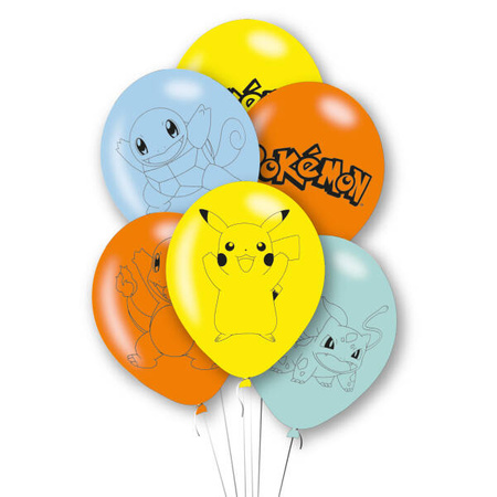 Latex balloons Pokemon 28 cm, 6 pcs