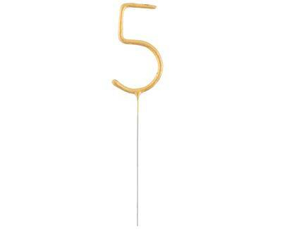 Cold fireworks gold number 5, 17cm.
