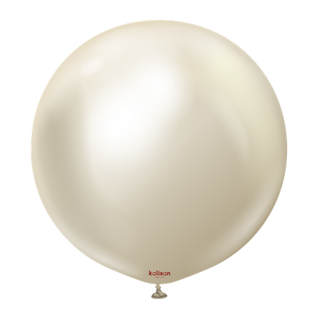 Latex Balloons Mirror White Gold, 45cm, 25 pcs.