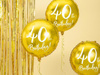 Foil balloon 40th birthday, gold, diameter 45cm