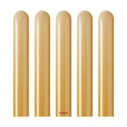 Latex Balloons Modelling 260 Mirror Gold, 115 cm, 50 pcs.