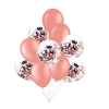 A set of balloons for 18th birthday, a bouquet of balloons with pink gold confetti, 10 items