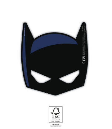 Paper Batman masks black, 6 pcs