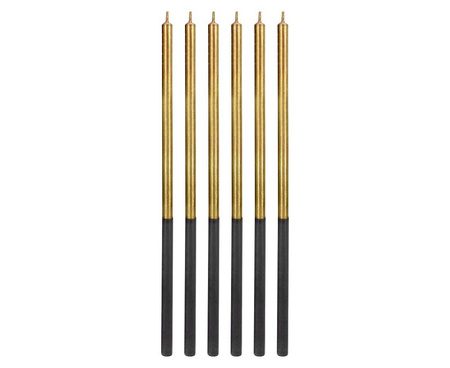 Birthday candles Gold Platinum, 14.5 cm, 6 pcs