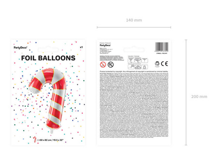 Zuckerfolie-Ballon, 50x82cm, Rot