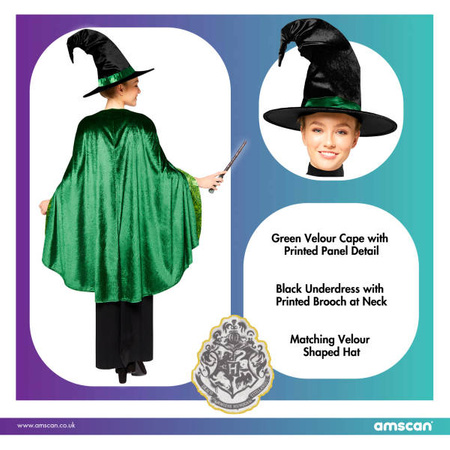 Dress, costume disguise professor mcgonagall harry potter, size M