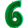 Foil balloon Digit 6 Green - 102 cm Grabo Green / Mint