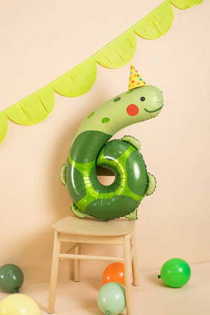 Foil balloon Number 6 - Turtle, 96 cm