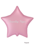 Balon in Form eines Sterns, Rosa, mit individuellem Aufdruck.