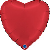 Folienballon - Rotes Herz 46 cm, Ruby Satin Grabo