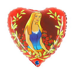 Foil balloon red heart Princess 46cm