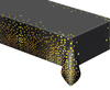 Black tablecloth in gold confetti 137x183 cm